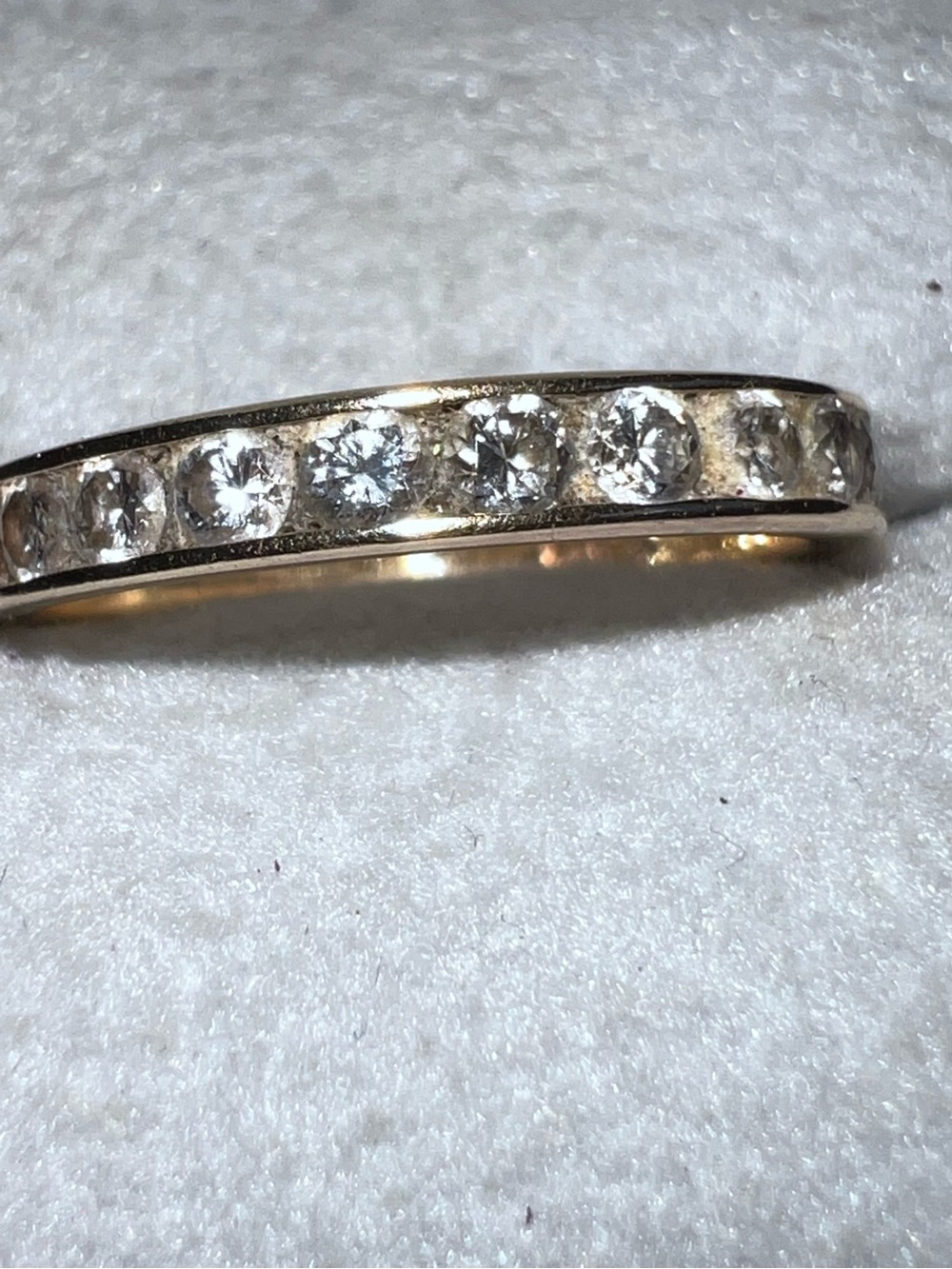 8 14K Classic Channel Set Diamond anniversary stacking ring Band yellow  gold